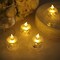 12 Clear 2 in Battery Operated LED Tealight CANDLES Diamond Design